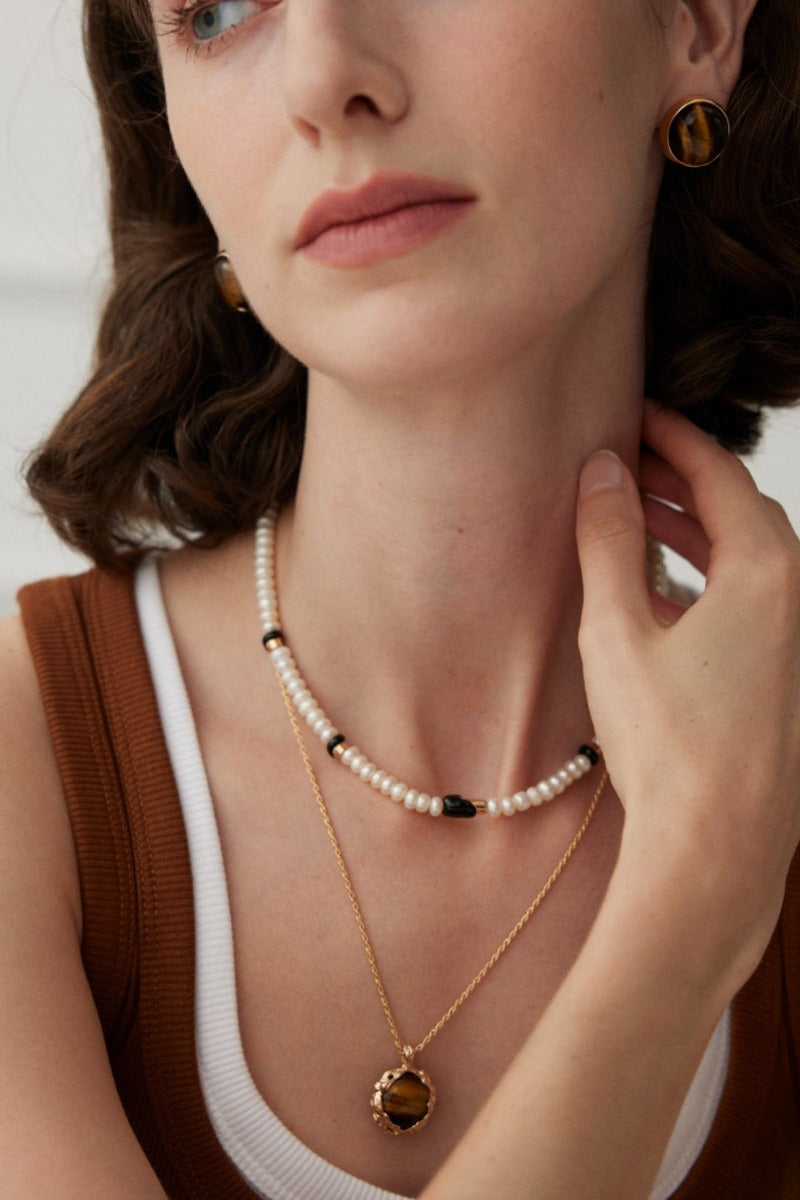 925-Silver-Enamel-Necklace-With-Pearls