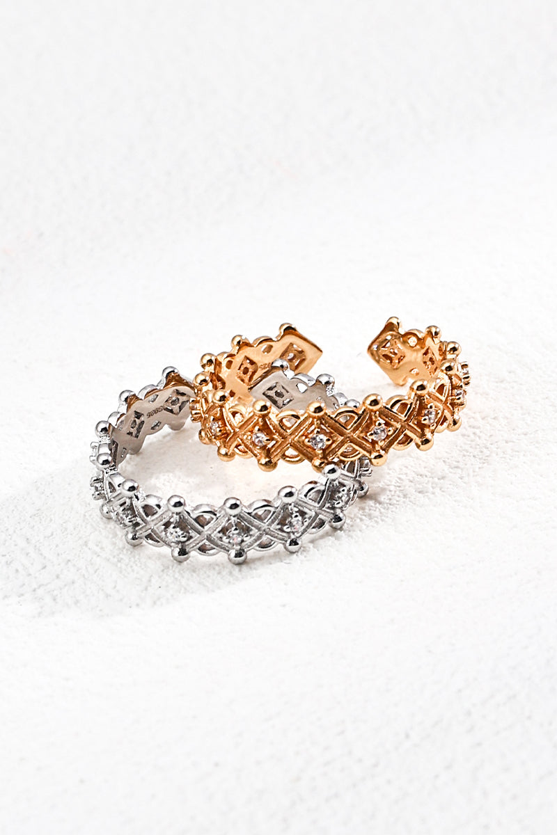 Silver-Openwork-Zirconia-Ring-Geometric-Jewelry