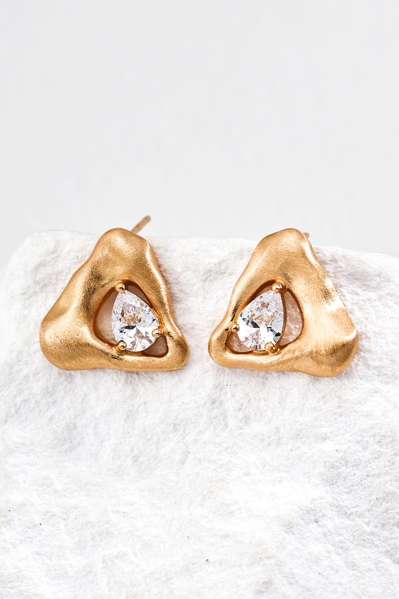 Silver-Stud-Earrings-Frosted-Surface