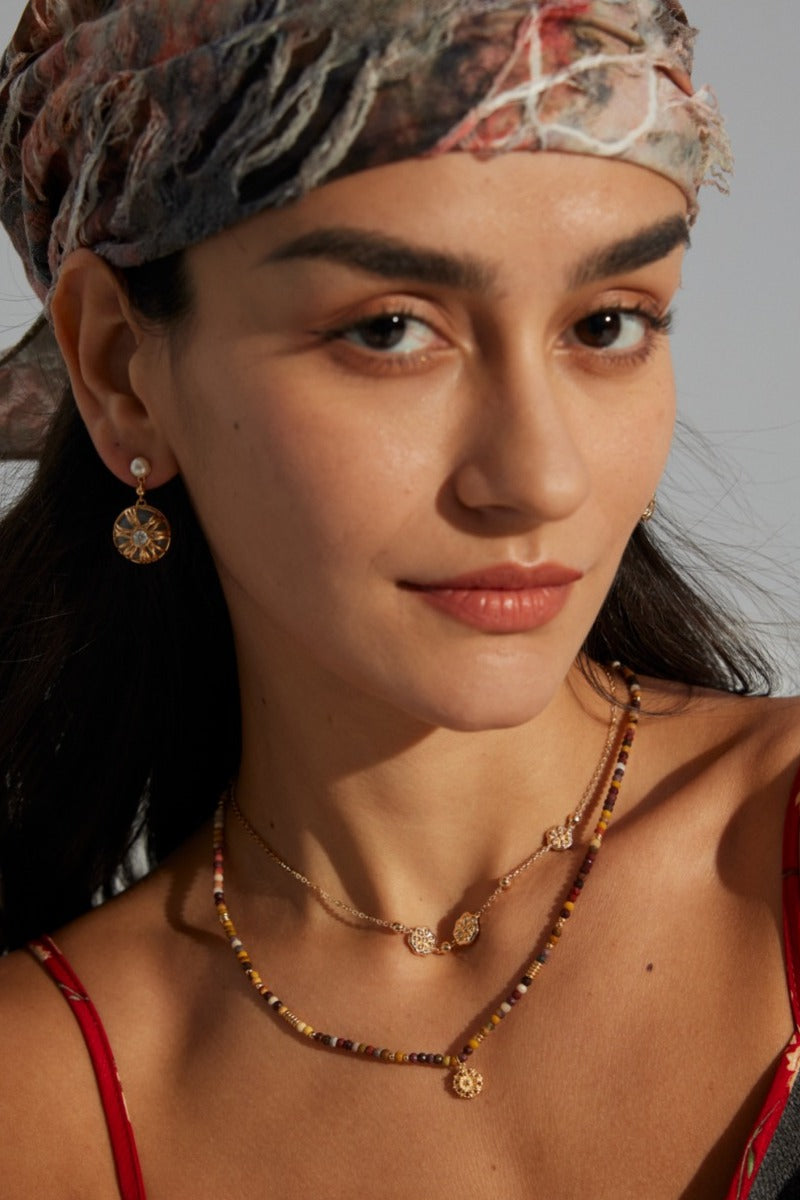 Stackable-Necklace-With-Egg-Yolk-Stone