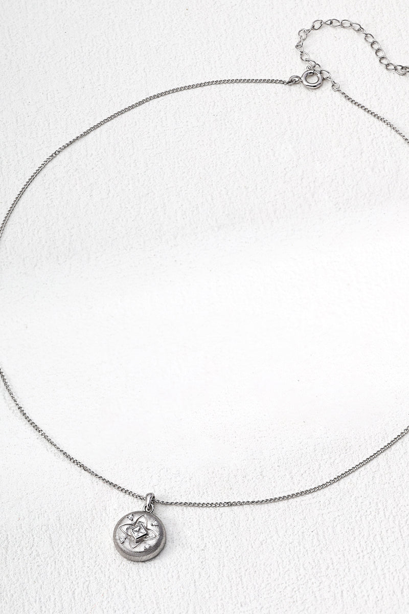 Zircon-Necklace-Silver