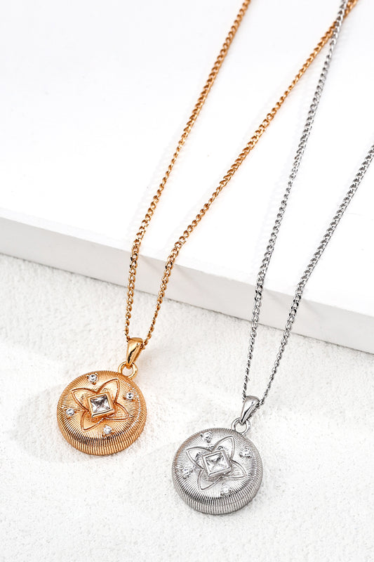 925-Silver-Brushed-Finish-Zircon-Necklace