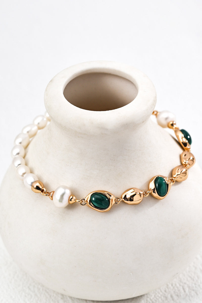 925-Silver-Malachite-Bracelet-Gemstone-Beaded-Bracelet