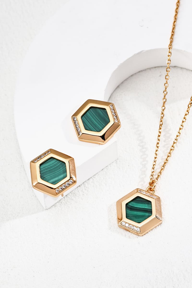 925-Silver-Malachite-Dainty-Jewelry-Set