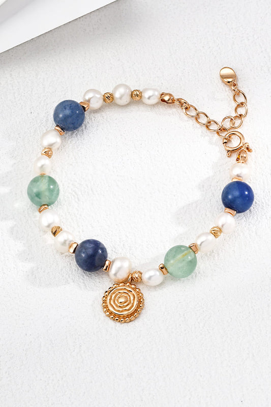 925-Silver-Vintage-Pearl-Blue-Bead-Bracelet