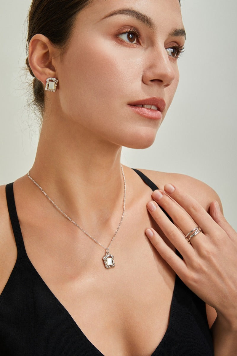 925-Silver-Women_s-Necklace-White-Shell-Earrings