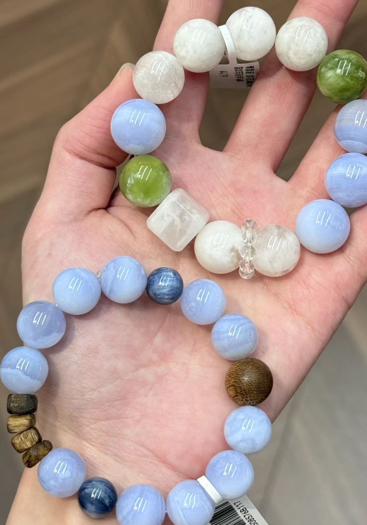 Foggy-Blue-Gentle-Blue-Beaded-Charm-Bracelets