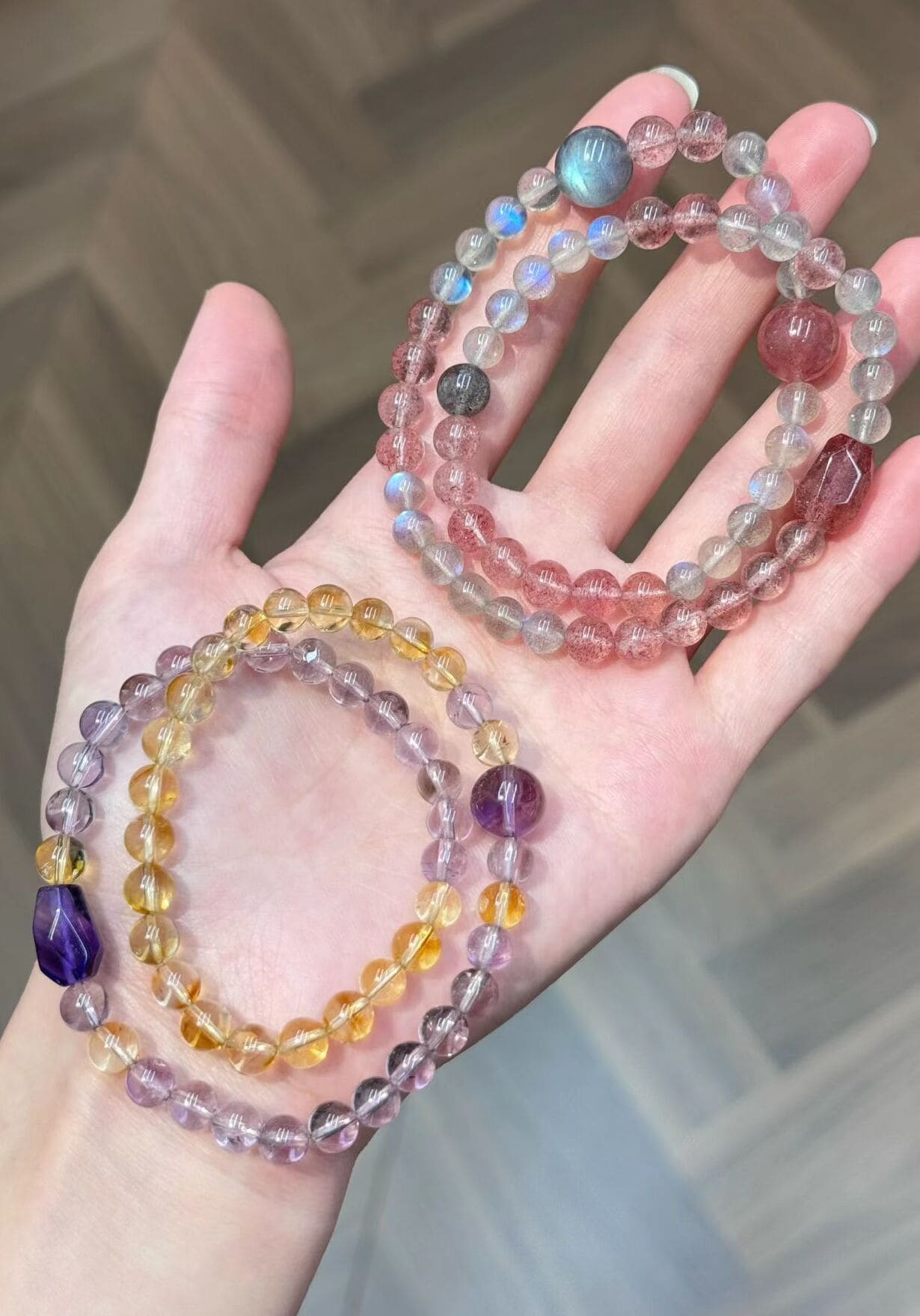 Natural-Energy-Crystal-Stretch-Bead-Bracelets