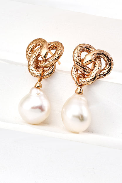 Serpent-Pearl-Drop-Earrings-Baroque-Dangle