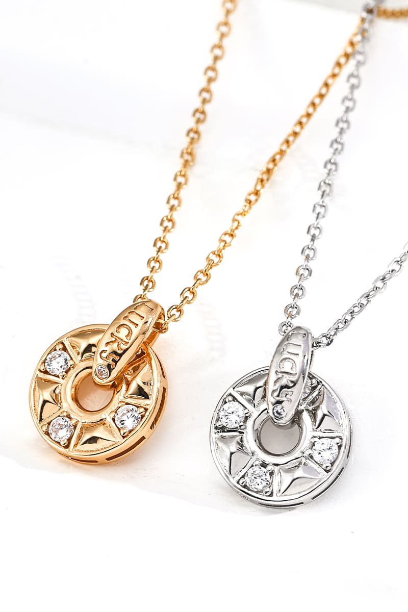Silver-Locket-Necklace-Zircon-Lucky-Roulette-Zircon