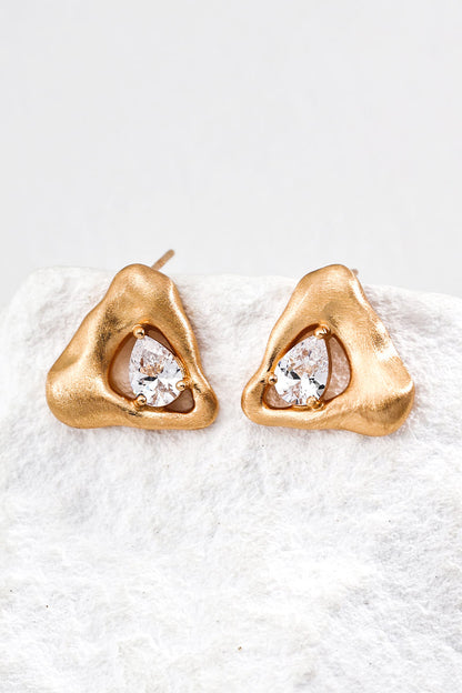 Silver-Stud-Earrings-Frosted-Surface