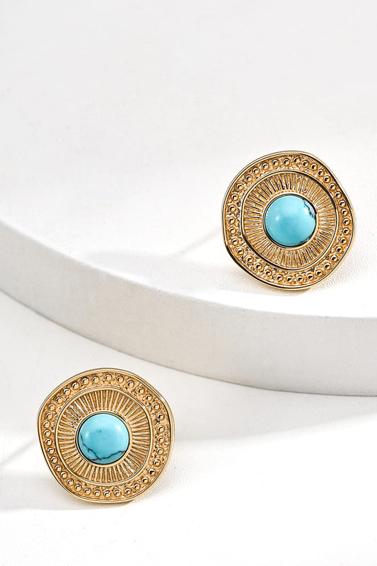 Turquoise-Bohemian-Earrings-925-Silver-Vintage