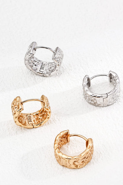 Vintage-Hammered-Silver-Hoop-Earrings