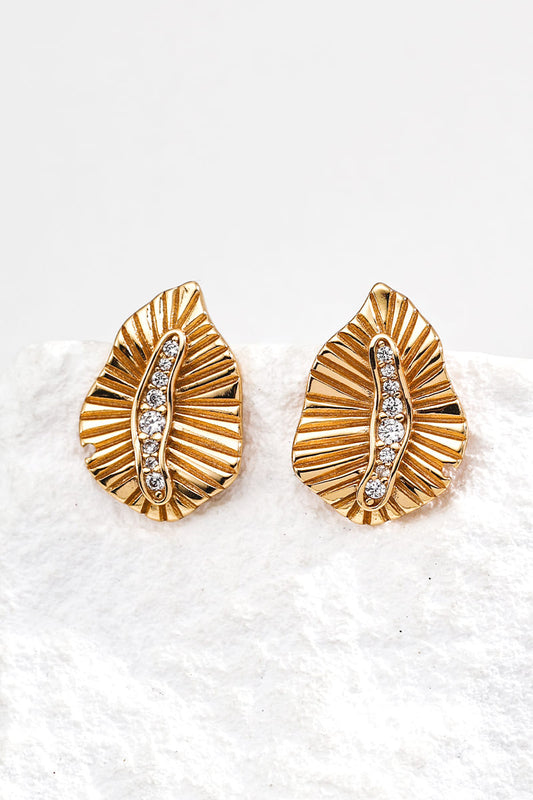 Zircon-Stud-Earrings-Gold