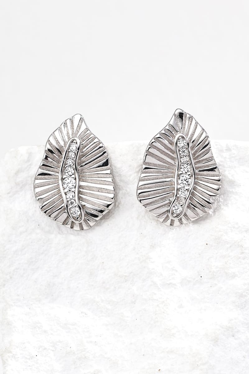Zircon-Stud-Earrings-Silver