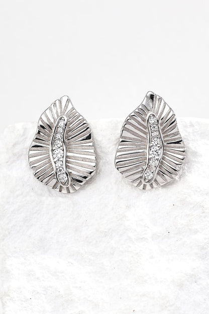 Zircon-Stud-Earrings-Silver